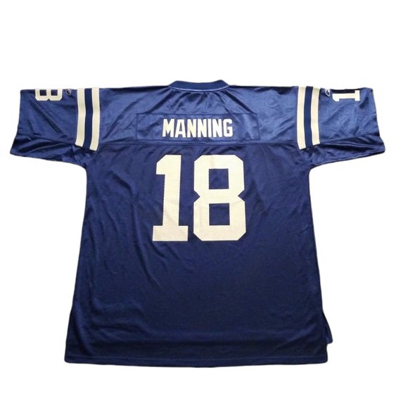 Vintage Men's NFL EQUIPMENT COLTS #18 Peyton Manning 2XL Blue Jersey - Picture 3 of 6